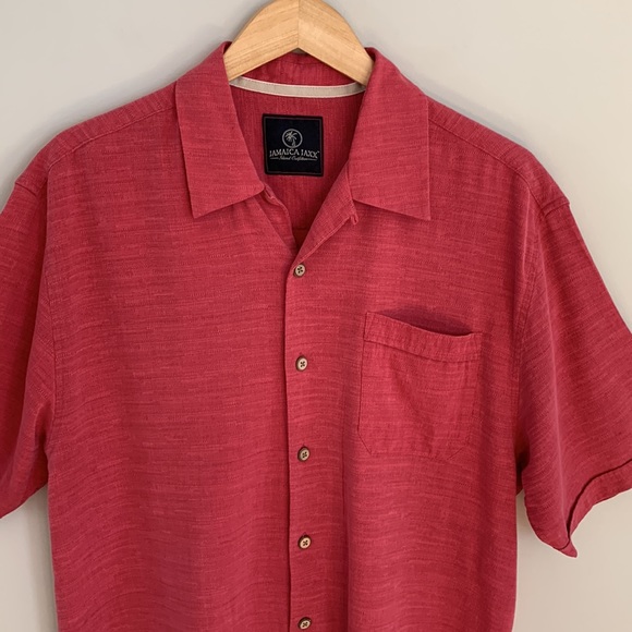 Jamaica Jaxx 100% Silk Short Sleeve Casual Button Up Shirt - Picture 2 of 12